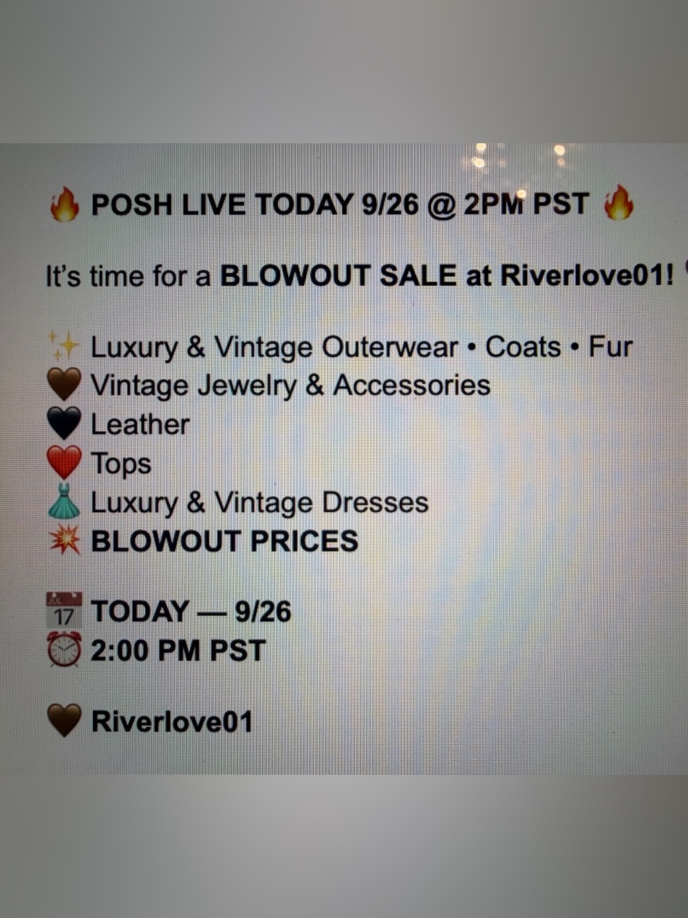 Riverlove01 Pop Up Live TODAY 9/26 at 2:00pm PST